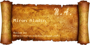 Miron Aladin névjegykártya